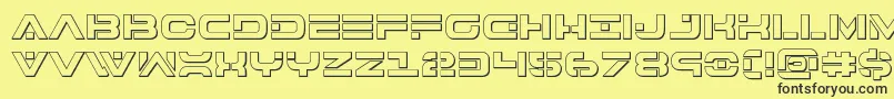 Czcionka 7thservice3D – czarne czcionki na żółtym tle