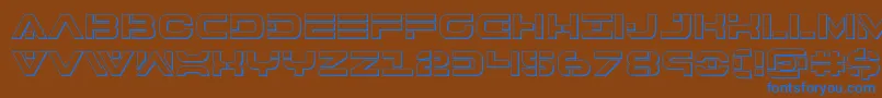 フォント7thservice3D – 茶色の背景に青い文字