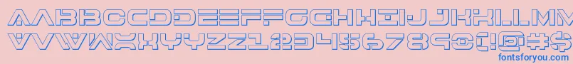 Шрифт 7thservice3D – синие шрифты на розовом фоне