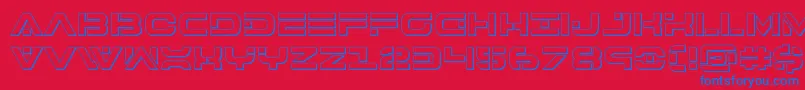 Шрифт 7thservice3D – синие шрифты на красном фоне