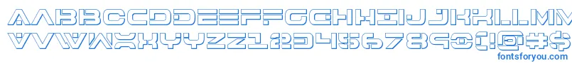 7thservice3D-Schriftart – Blaue Schriften auf weißem Hintergrund