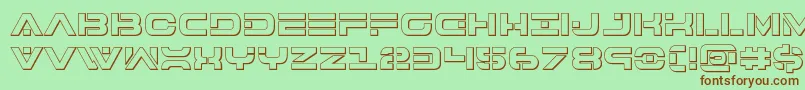 Czcionka 7thservice3D – brązowe czcionki na zielonym tle