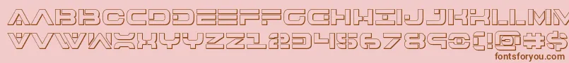 7thservice3D-Schriftart – Braune Schriften auf rosa Hintergrund