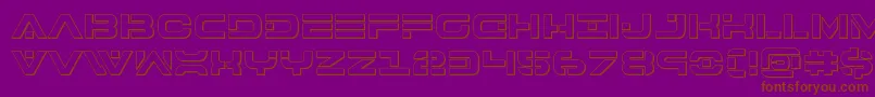 フォント7thservice3D – 紫色の背景に茶色のフォント