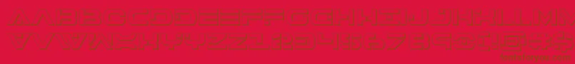 7thservice3D-fontti – ruskeat fontit punaisella taustalla