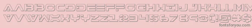 7thservice3D-fontti – harmaat kirjasimet vaaleanpunaisella taustalla