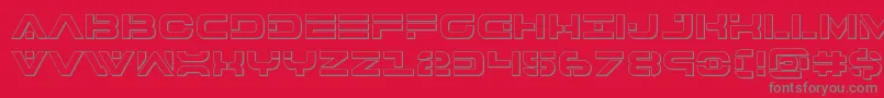 7thservice3D-Schriftart – Graue Schriften auf rotem Hintergrund