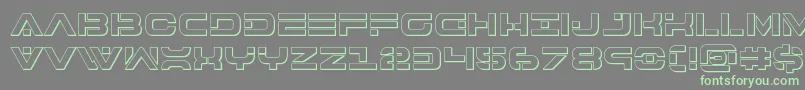 フォント7thservice3D – 灰色の背景に緑のフォント
