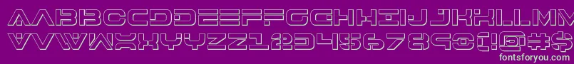 Police 7thservice3D – polices vertes sur fond violet