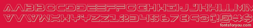 7thservice3D-fontti – vihreät fontit punaisella taustalla
