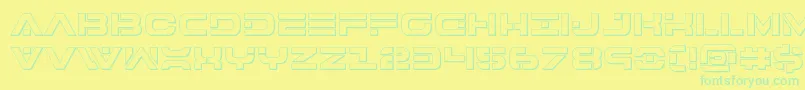 7thservice3D Font – Green Fonts on Yellow Background