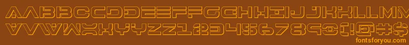 7thservice3D-Schriftart – Orangefarbene Schriften auf braunem Hintergrund