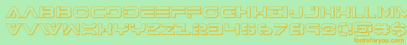 7thservice3D Font – Orange Fonts on Green Background