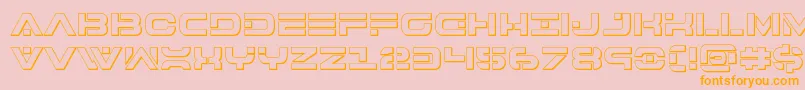 7thservice3D-Schriftart – Orangefarbene Schriften auf rosa Hintergrund