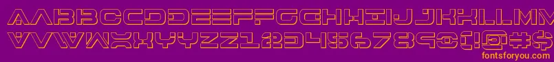 7thservice3D-Schriftart – Orangefarbene Schriften auf violettem Hintergrund