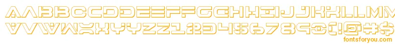 7thservice3D-fontti – oranssit fontit valkoisella taustalla