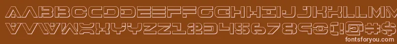 7thservice3D-fontti – vaaleanpunaiset fontit ruskealla taustalla