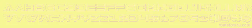 7thservice3D Font – Pink Fonts on Yellow Background