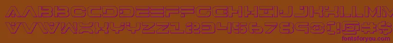 7thservice3D-Schriftart – Violette Schriften auf braunem Hintergrund