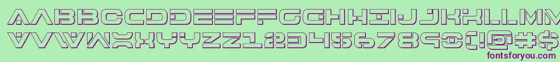 7thservice3D-Schriftart – Violette Schriften auf grünem Hintergrund