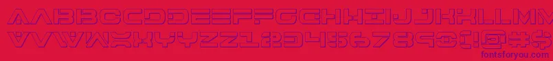 7thservice3D-Schriftart – Violette Schriften auf rotem Hintergrund