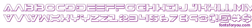 Шрифт 7thservice3D – фиолетовые шрифты на белом фоне