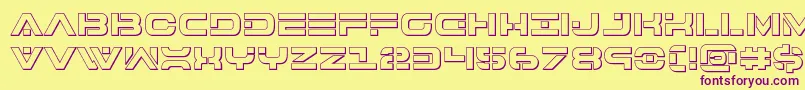 7thservice3D Font – Purple Fonts on Yellow Background