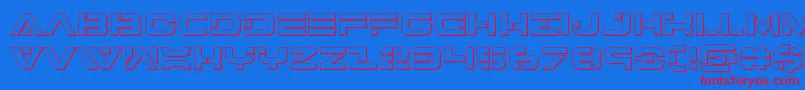 Czcionka 7thservice3D – czerwone czcionki na niebieskim tle