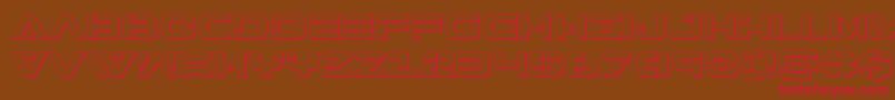 7thservice3D-fontti – punaiset fontit ruskealla taustalla