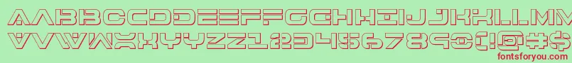 7thservice3D-Schriftart – Rote Schriften auf grünem Hintergrund