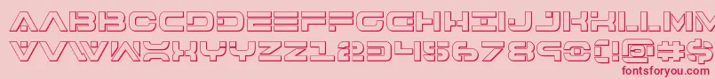 7thservice3D-fontti – punaiset fontit vaaleanpunaisella taustalla
