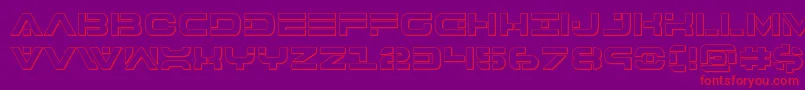 Fonte 7thservice3D – fontes vermelhas em um fundo violeta