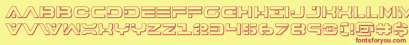 7thservice3D-Schriftart – Rote Schriften auf gelbem Hintergrund