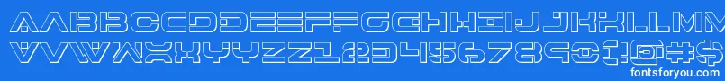 Шрифт 7thservice3D – белые шрифты на синем фоне