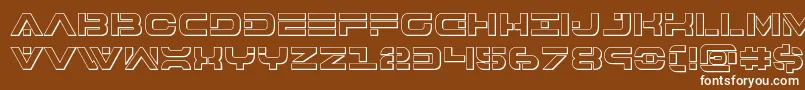 7thservice3D-fontti – valkoiset fontit ruskealla taustalla
