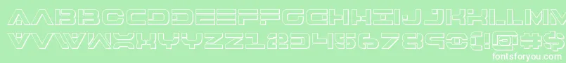 7thservice3D-Schriftart – Weiße Schriften auf grünem Hintergrund
