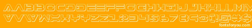 7thservice3D Font – White Fonts on Orange Background