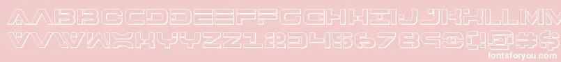 Czcionka 7thservice3D – białe czcionki na różowym tle