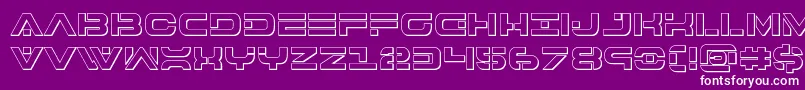 7thservice3D-fontti – valkoiset fontit violetilla taustalla