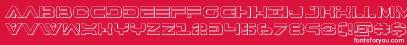 Czcionka 7thservice3D – białe czcionki na czerwonym tle