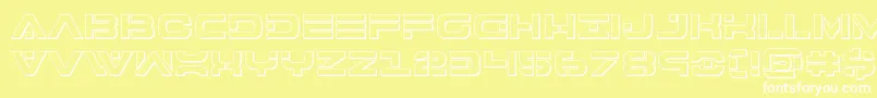 7thservice3D-fontti – valkoiset fontit keltaisella taustalla