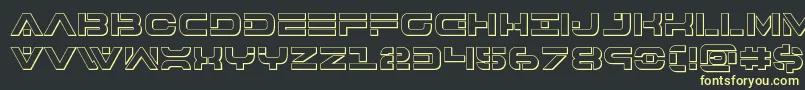Шрифт 7thservice3D – жёлтые шрифты на чёрном фоне