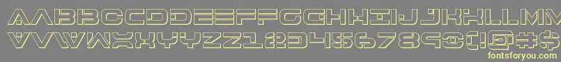 7thservice3D-fontti – keltaiset fontit harmaalla taustalla