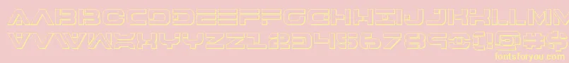 7thservice3D-Schriftart – Gelbe Schriften auf rosa Hintergrund