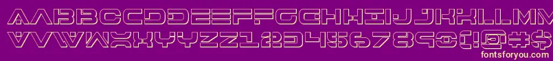 Шрифт 7thservice3D – жёлтые шрифты на фиолетовом фоне
