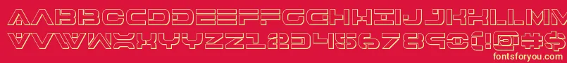 Шрифт 7thservice3D – жёлтые шрифты на красном фоне