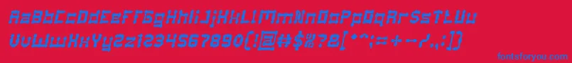 フォントDrakoHeartItalic – 赤い背景に青い文字