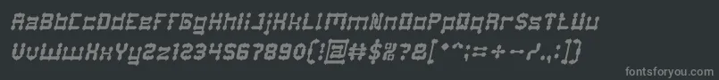 フォントDrakoHeartItalic – 黒い背景に灰色の文字