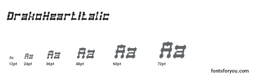 Размеры шрифта DrakoHeartItalic