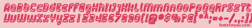 PlasmaticaOpenItalic Font – Red Fonts on Pink Background